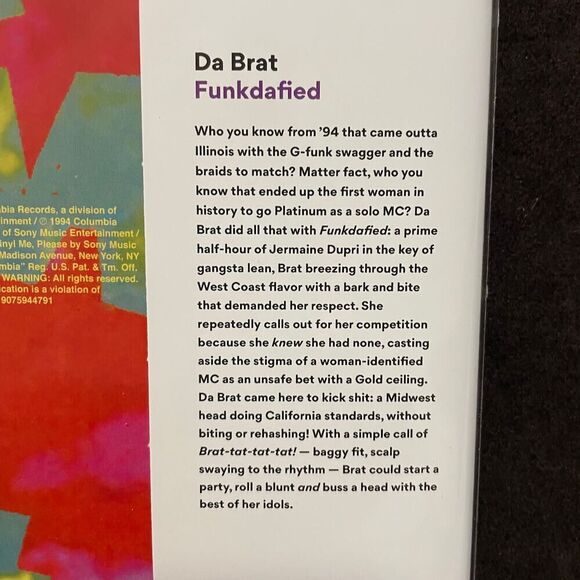 Da Brat – Funkdafied – Limited Neon Red Colored Vinyl, LP, Vinyl Me Please, 2019 - Picture 4 of 4